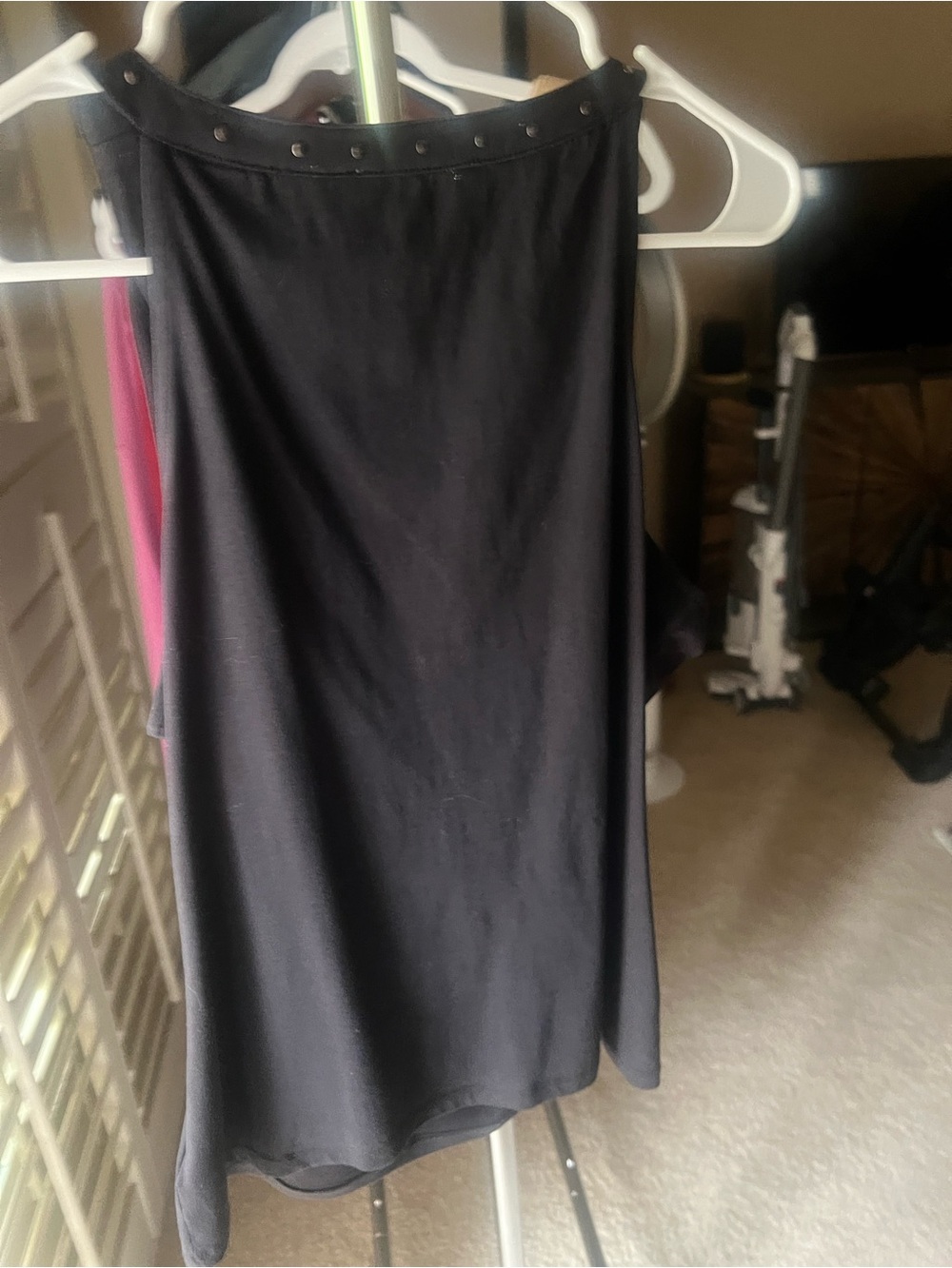 Idyllwind Black Studded Fringe V-Neck Tank - Picture 3 of 4